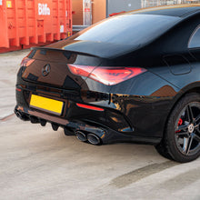 Load image into Gallery viewer, Brabus Style Gloss Black Rear Diffuser &amp; Exhaust Tips for Mercedes Benz W118 CLA 19-25
