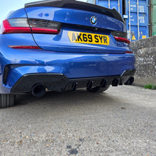 Load image into Gallery viewer, RK Style Gloss Black Rear Diffuser Dual Exhaust for BMW 3 Series G20 G21 Pre-LCI 19-22
