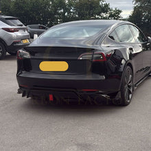 Load image into Gallery viewer, TR Style Gloss Black Rear Diffuser with LED for Tesla Model 3 16-23
