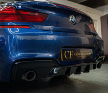 Load image into Gallery viewer, V Style Gloss Black Rear Diffuser Dual Exhaust for BMW 6 Series F06 F12 F13 M Sport 12-17

