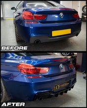 Load image into Gallery viewer, V Style Gloss Black Rear Diffuser Dual Exhaust for BMW 6 Series F06 F12 F13 M Sport 12-17
