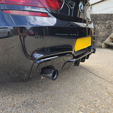 Load image into Gallery viewer, V Style Gloss Black Rear Diffuser Dual Exhaust for BMW 6 Series F06 F12 F13 M Sport 12-17
