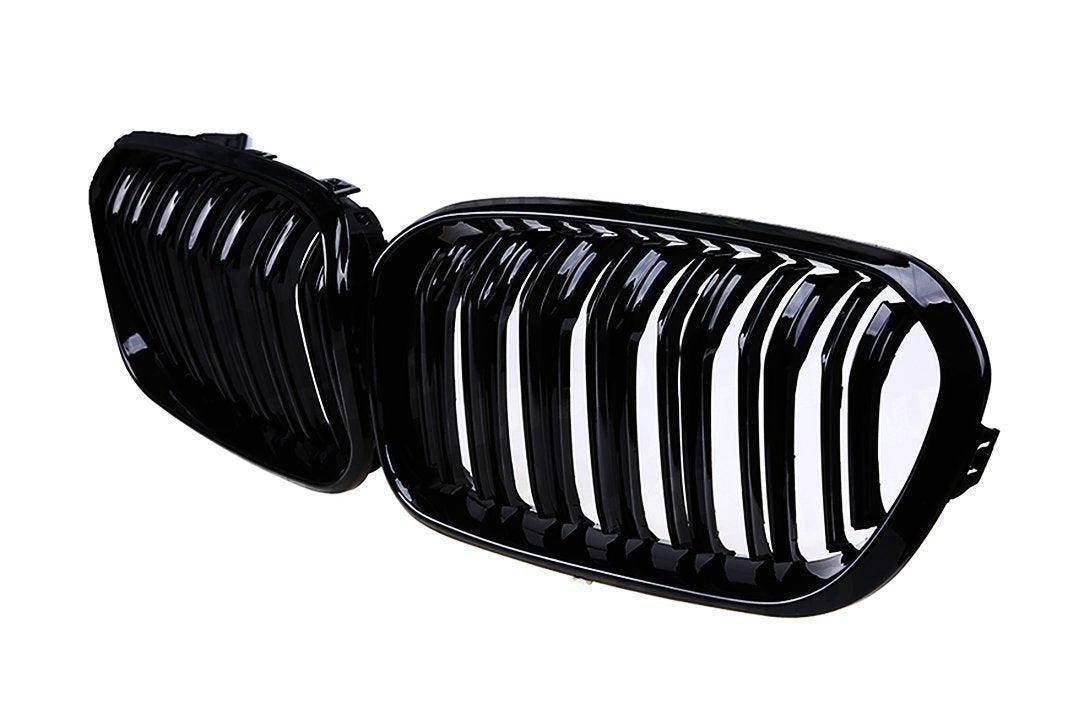 Glossy Black M-Look Double Kidney Grilles For BMW 1 Series F20 F21 LCI (2015-2019)