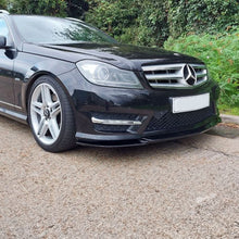 Load image into Gallery viewer, AMG Style Gloss Black Front Splitter for Mercedes Benz W204 C Class 08-14
