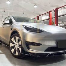 Load image into Gallery viewer, Competition Style Gloss Black Front Splitter for Tesla Model Y 19-24
