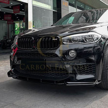 Load image into Gallery viewer, MP Style Gloss Black Front Splitter for BMW F85 X5M F86 X6M
