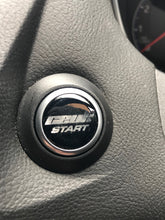 Load image into Gallery viewer, CEUK Logo Start Button Gel Overlay – Black &amp; Chrome for MK7 Fiesta / MK3 Focus
