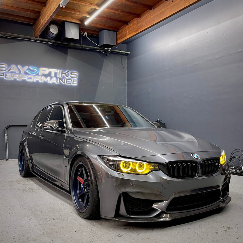 BMW M3 F80 & M4 F82/F83, 4 Series F32/F33 CSL Yellow DRL Module Set | Pre-LCI & LCI 2014-2020 | Xenon & LCI2 Ikon Non-Adaptive | CSL Style Yellow Angel Eyes Daytime Running Lights