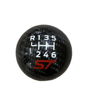 Load image into Gallery viewer, Genuine Carbon Fibre Gear Knob with Red ST Logo – Fits Most Manual Ford Models
