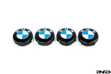 Load image into Gallery viewer, IND Gloss Black Floating Wheel Centre Caps 56mm - Self-Levelling Set of 4 for BMW (5x112, 66.6mm Hub Bore) Painted to Order
