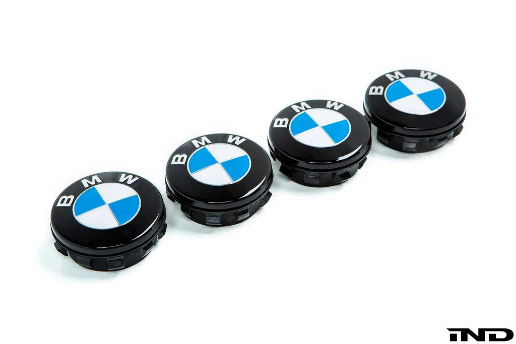IND Gloss Black Floating Wheel Centre Caps 56mm - Self-Levelling Set of 4 for BMW (5x112, 66.6mm Hub Bore) Painted to Order