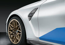 Load image into Gallery viewer, BMW M3 G80/G81 (2021+) M Performance Carbon Fibre/Carbon Fiber Air Breather Side Vent Fender Trims - Pre-Preg 2x2 Twill, Left &amp; Right Pair with M3 Badge
