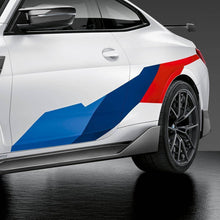Load image into Gallery viewer, BMW M4 G82 (2021+) M Performance Motorsport Side Stripe Decals – Vinyl Sticker Set, Left &amp; Right Pair | OEM+ Exterior Graphics for Doors &amp; Side Skirts
