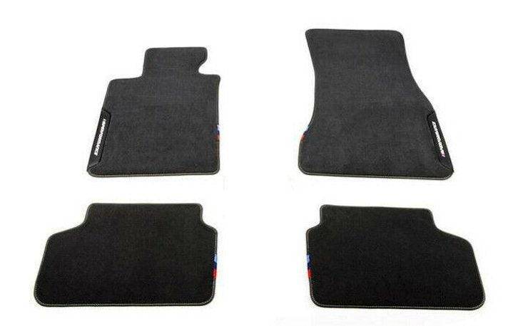 Genuine BMW M Performance Floor Mats Set (4pc) for BMW 1 Series F40 2019+ & 2 Series Gran Coupe F44 2020+ - OEM All Weather Hybrid Rubber/Textile, Front & Rear, RHD/LHD