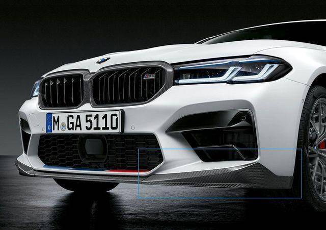 Genuine BMW M Performance Carbon Fibre Front Side Splitters (Pair) for BMW M5 LCI F90 2020-2023, incl. M5 Competition - OEM Front Bumper Corner Splitter Inserts