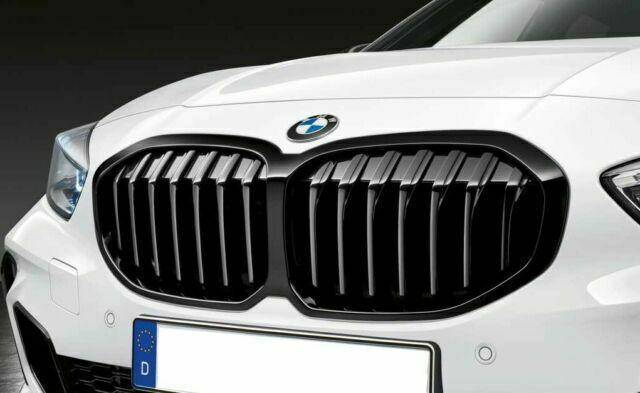 Genuine BMW M Performance High-Gloss Black Slatted Kidney Grilles for 1 Series F40 & M135i (2019-2024) - OEM Front Grille Upgrade