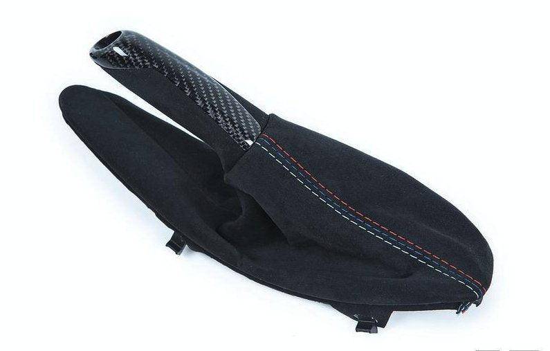Genuine BMW M Performance Carbon Fibre & Alcantara Handbrake Cover/Handle for M3 F80 (2014–2019) & M4 F82 (2014–2020) – OEM Parking Brake Lever Sleeve Gaiter Upgrade