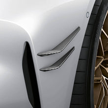 Load image into Gallery viewer, BMW M3 M4 M Performance Carbon Fibre Side Flicks Canards (G8X: G80 G81 G82 G83, 2021+) - Pre-Preg 2x2 Twill Front Bumper Aero Fins Pair
