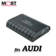 Load image into Gallery viewer, Mr12Volt P600 MOST Fibre Optic Bluetooth Adapter Interface for Audi MMI 2G Basic &amp; High - A4 A5 A6 A8 Q7 (2002-2009) - Music Streaming &amp; Hands-Free Calling - USB/microSD/AUX - OEM Plug &amp; Play Retrofit
