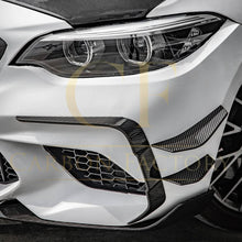 Load image into Gallery viewer, SQ Style Pre-Preg Carbon Fibre Front Bumper Canards for BMW F87 M2 LCI 18-22
