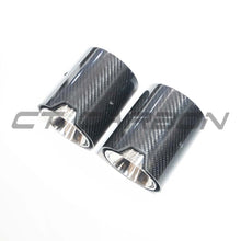 Load image into Gallery viewer, BMW F40/F44 135i &amp; 235i CARBON FIBRE EXHAUST TIPS - CHROME (SET OF 2)
