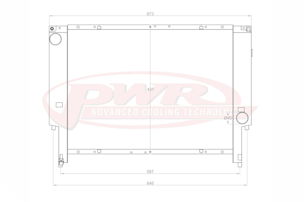 BMW E36 M3 PWR 42mm Aluminium Radiator with Oil Cooler Mounts - 3 Series (1992-1998) Direct OEM Fit Performance Upgrade