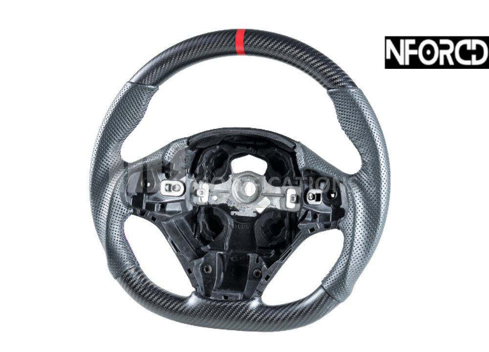 Matte Carbon Fibre & Perforated Leather Flat Bottom Steering Wheel for BMW F Series (F20 F21 F22 F23 F30 F31 F34 F35 F32 F33) | 1 2 3 4 Series | M-Style Stitch | OEM Fit Performance Upgrade
