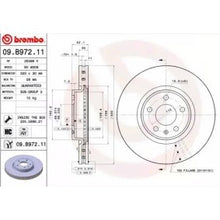 Load image into Gallery viewer, Brembo 09.B972.11 Coated Disc Line Brake Disc - 320mm x 30mm, Internally Vented, High-Carbon, 5-Bolt, Includes Bolts/Screws
