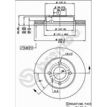 Load image into Gallery viewer, Genuine Brembo 09.3140.10 Brake Disc Rotor, Internally Vented, 239mm x 22mm, 4-Hole (4-Stud) – OE Quality Replacement
