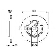 Load image into Gallery viewer, BOSCH 0 986 479 437 Brake Disc 280mm Vented High-Carbon Coated 4-Hole 22mm with Bolts/Screws | BOSCH 0986479437 Rotor
