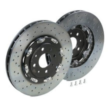 Load image into Gallery viewer, Brembo 09.B085.13 Two-Piece Floating Brake Disc Rotor for Abarth 500/595/695 - 305mm x 28mm, Drilled &amp; Vented, Coated - Includes Bolts/Screws
