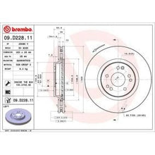Load image into Gallery viewer, Genuine Brembo 09.D228.11 High-Carbon Anti-Corrosion Coated Brake Disc 320mm x 30mm, Internally Vented, 5-Stud Rotor with Bolts/Screws
