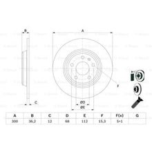Load image into Gallery viewer, BOSCH 0 986 479 382 Coated Solid Brake Disc Rotor 299.8mm x 12mm, 5-Hole, with Bolts/Screws - OE Quality Replacement - 0986479382
