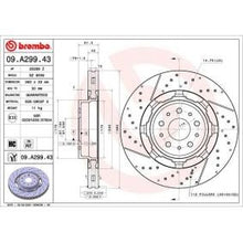 Load image into Gallery viewer, Brembo 09.A299.43 High-Carbon Coated Internally Vented Brake Disc Rotor 360mm x 32mm, 5-Stud, OE Quality Performance Replacement
