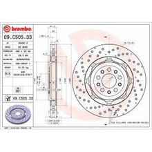 Load image into Gallery viewer, Brembo 09.C505.33 Coated Brake Disc (Rotor) - 360mm x 32mm, Internally Vented, 5-Hole | OE-Quality Performance Replacement
