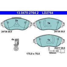 Load image into Gallery viewer, ATE Ceramic Brake Pad Set 13.0470-2764.2 (13047027642) - Low Dust, Quiet - With Wear Sensor &amp; Caliper Screws - Fits Lucas/TRW Calipers - OEM Quality
