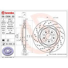 Load image into Gallery viewer, Brembo 09.C506.33 High-Carbon Coated Brake Disc (Rotor) - Internally Vented, 350mm x 28mm, 5-Bolt, OE-Quality Replacement
