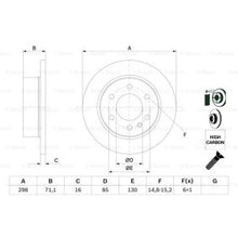 Load image into Gallery viewer, BOSCH 0 986 479 295 (0986479295) High-Carbon Coated Solid Brake Disc 298 mm, 6-Hole, With Bolts/Screws
