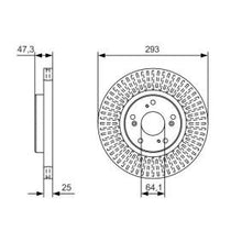 Load image into Gallery viewer, Bosch 0 986 479 B02 Brake Disc Rotor, Vented, Oiled, 293mm x 25mm, 5-Stud, OE Quality, with Bolts/Screws (0986479B02)
