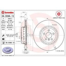 Load image into Gallery viewer, Brembo Two-Piece Brake Disc 09.D096.13 - High Carbon, Internally Vented, Coated, 345x24mm, 5-Hole, Includes Bolts/Screws
