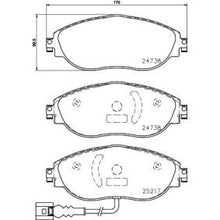 Load image into Gallery viewer, Brembo P 85 144 Directional Brake Pad Set with Brake Caliper Screws for TRW Calipers - Fits Audi A3/S3/Q3, VW Golf/GTI/R/Passat/Tiguan, Skoda Octavia/Superb, SEAT Leon, CUPRA Ateca (P-85-144)
