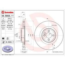 Load image into Gallery viewer, Brembo 09.B956.11 Coated Disc Line Brake Disc for MINI Hatchback R56, 330mm High-Carbon, Internally Vented, 4-Stud
