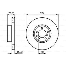 Load image into Gallery viewer, BOSCH 0 986 478 024 Brake Disc for BMW 5 Series, 324mm x 30mm - Vented, Coated, High-Carbon, 5-Bolt | OE Quality Replacement (0986478024)
