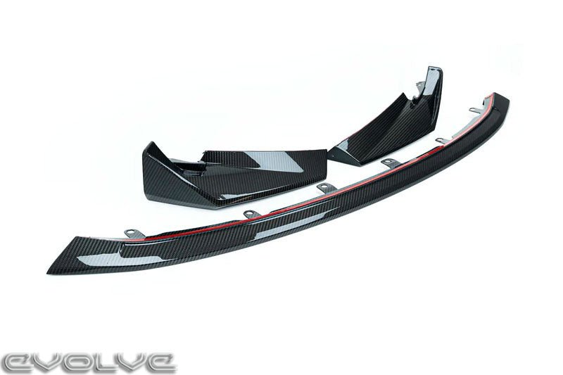 BMW M3/M4 G80 G81 G82 G83 (2021+) CSL Style Front Splitter – TRE Pre-Preg Carbon Fibre 2x2 Twill (3-Piece) | G8X Front Lip Spoiler OEM+ Fitment