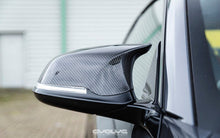 Load image into Gallery viewer, TRE Pre-Preg Carbon Fibre (Carbon Fiber) Mirror Caps (Wing Mirror Covers) for BMW F-Series - 1 Series F20 F21, 2 Series F22 F23, 3 Series F30 F31 F34 F35, 4 Series F32 F33 F36, i3 I01, M2 F87 - Gloss Black Bezels
