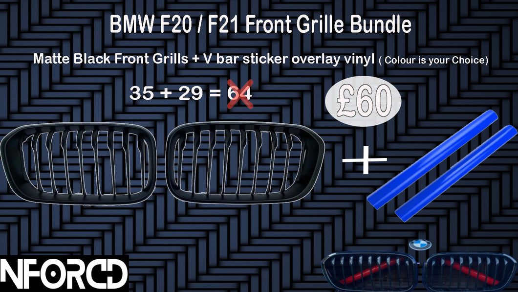 BMW F20 / F21 Front Grille + V Bar Bundle