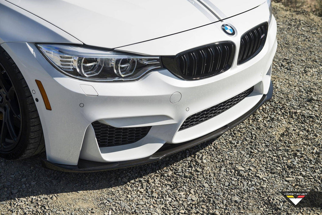 Vorsteiner EVO Aero Carbon Fibre Front Splitter / Front Lip for BMW M3 & M4 F80 F82 F83 (2014-2021) | Carbon Fiber Lip Spoiler, OEM Fitment
