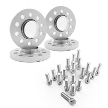 Load image into Gallery viewer, VW Golf Mk7 Mk7.5 Mk8 &amp; Scirocco Hubcentric Wheel Spacers Kit 5x112 57.1 CB (12mm 15mm 20mm) Silver – Bimecc – GTI R GTD GTE – Includes Extended Bolts – TÜV Approved (2013+)
