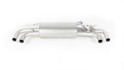 Remus Exhaust Rear Silencer Left/Right with Integrated valves using the OE valve control system with 4 tail pipes 102 mm angled, rolled edge, chromed - 5 Series G30/G31 540i 250 kW B58B30A 2017-