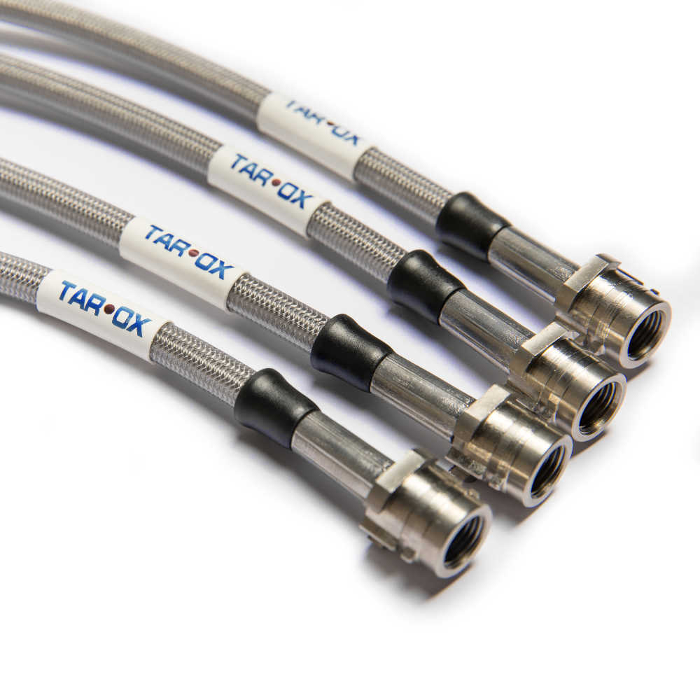 TAROX TX-BW-0502-4 Stainless Steel Braided Brake Hoses Kit for BMW M5 F10 (2010-2016) - 4-Line Front & Rear - Direct OE Replacement Performance Brake Lines, DOT 4/5.1 Compatible